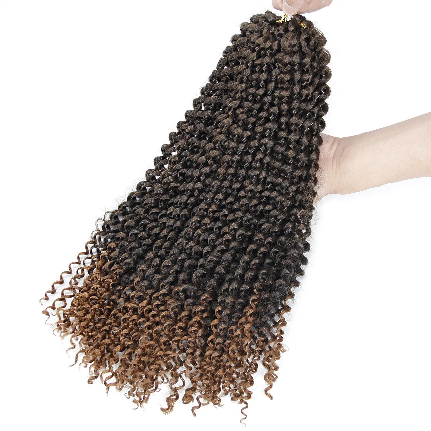 18&prime; &prime; Inches Pre-Looped Passion Twist Crochet Braids Water Wave Synthetic Braiding Hair for Goddess Locs Hair Extension