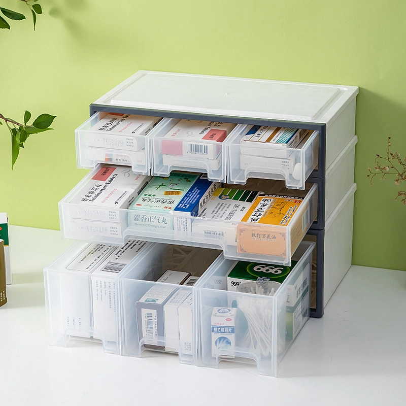 Fabricante Cajón almacenamiento Caja médica primeros auxilios Kit Caja plástico Caja de organizador médico de viaje Caja de almacenamiento de medicina portátil