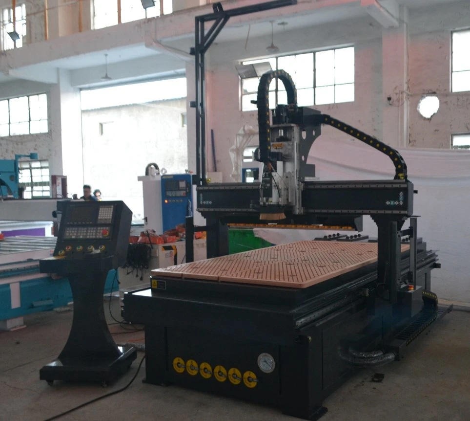 Vacuum Table Woodworking Furniture CNC Engraving Machine with DSP Control/Dust Collector