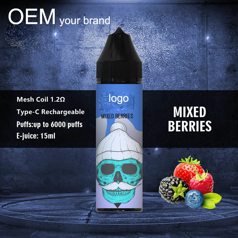 OEM 6000 Puffs одноразовые Vape аккумуляторы пера отшелушивающей подушечкой Vape Pod подъемом воздушного потока