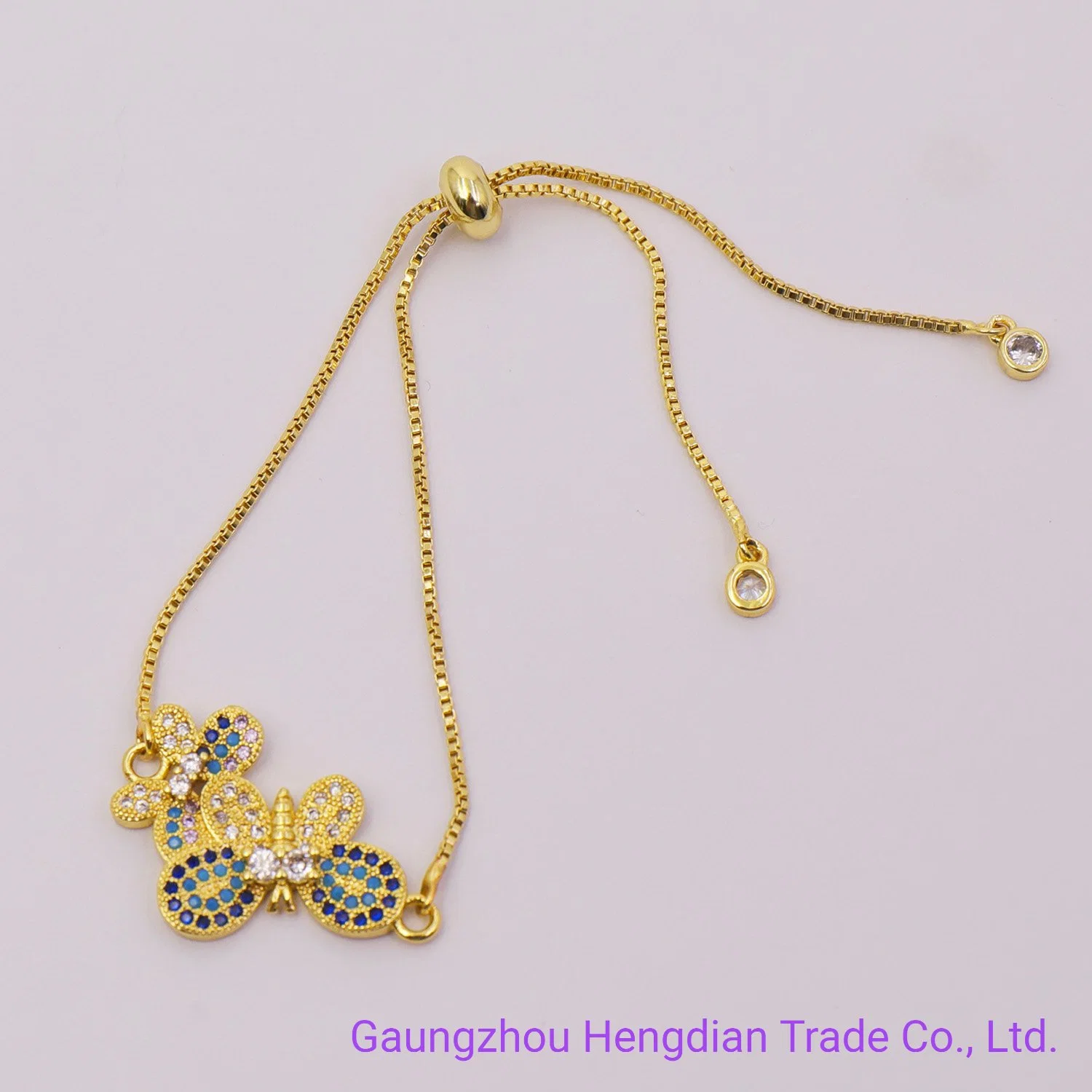 2020 Wholesale/Supplier Fashion 18K Gold Plated Clover Pendant Bracelet Adjustable Accessories