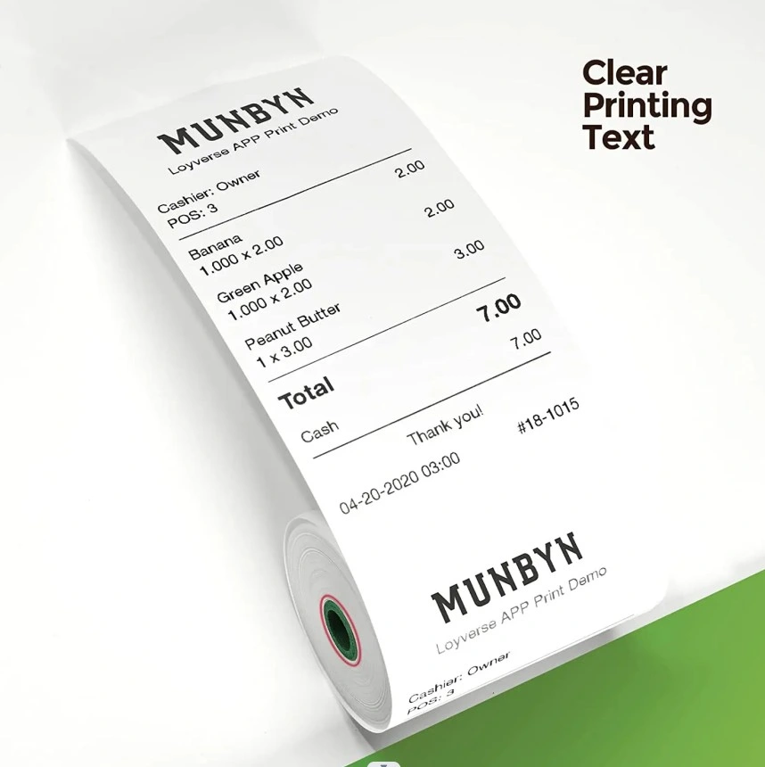 Receipt Paper for Portable POS Machine with Thermal Sensitivity