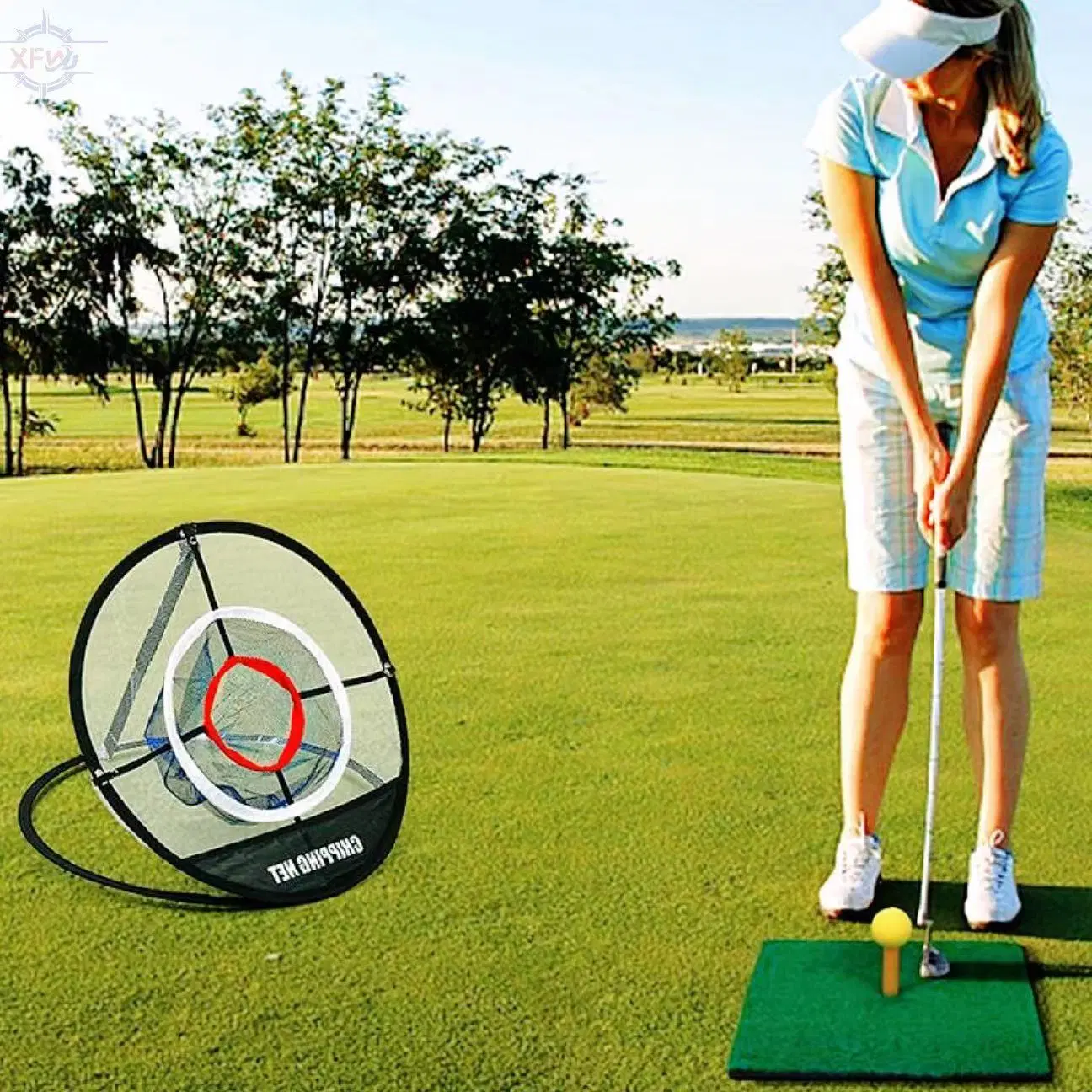 Redes de treino de impacto de golfe portáteis ultra leves e dobráveis profissionais Equipamento