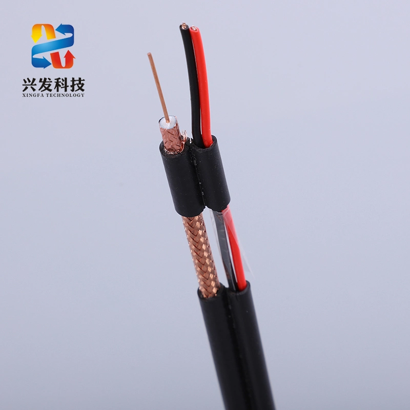 Suministro de la fábrica de alta calidad siameses 75ohmios Cable Coaxial Cable CCTV Cable de la cámara RG59 Cable de comunicación con cable de alimentación OEM