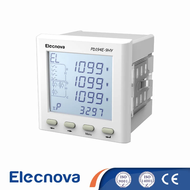 Elecnova Pd194e-9HY 96*96mm LCD eléctrico de 3 fases armónico Medidor de potencia