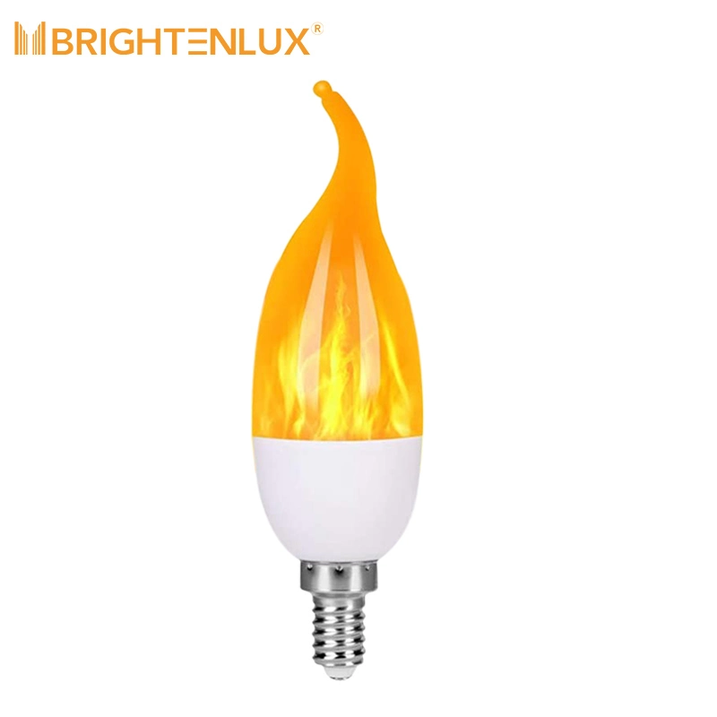 Brightenlux E14 E27 85-265V 1400K LED Effect Fire Light, 3 Light Modes Flame LED Flickering Decorative Lamp Bulb