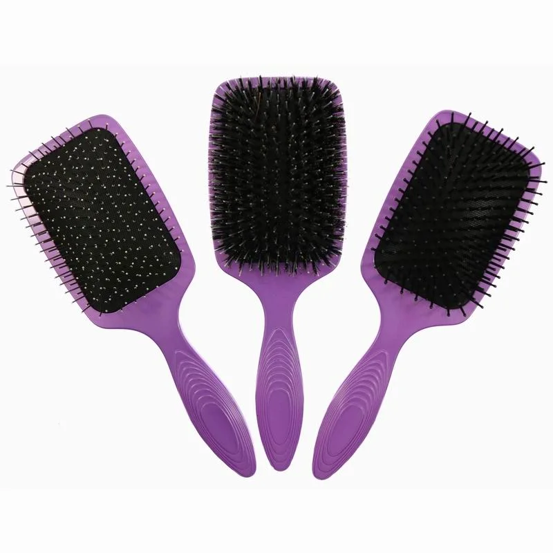 Wholesale/Supplier Salon Tools Purple Color Paddle Hair Brush with Logo