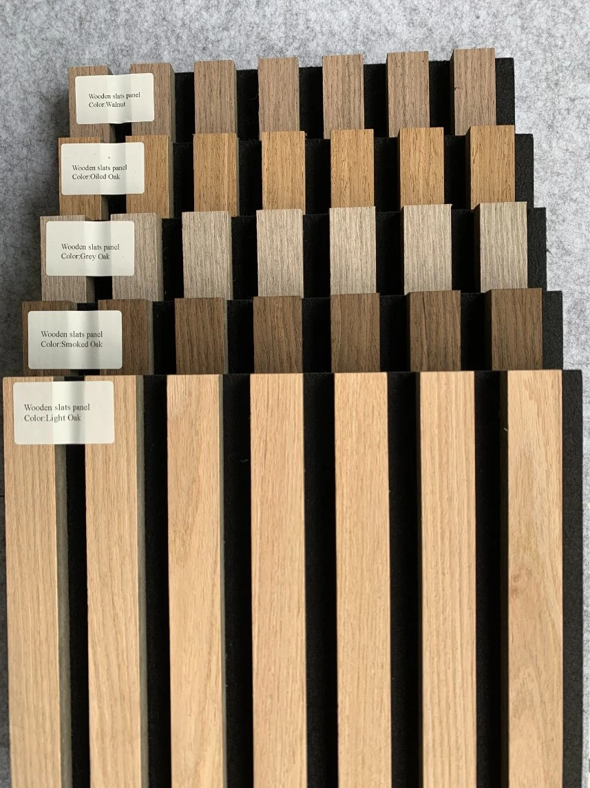 Fcoustic Pure Black Panel acústico de la base de fibra de poliéster de madera Panel de pared acústica
