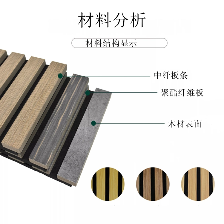 2440*600*21mm or Customized Size Walnut Decorating Wall Sound Absorption Wooden Slat MDF Board Wood Veneer Acoustic Panels