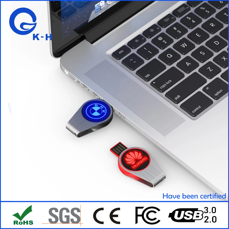 أنعش شعارك LED أكثر من سعة تخزين USB Flash بسعة 4 جيجابايت وسعة 8 جيجابايت