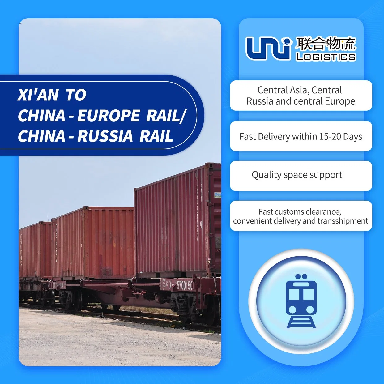 Export Eisenbahn Transport, China nach Europa, DDP