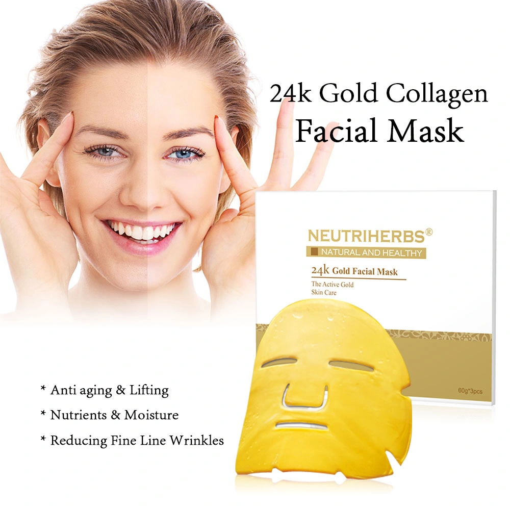 OEM ODM Hydrating Crystal Lightening 24K Gold Collagensheet Face Mask