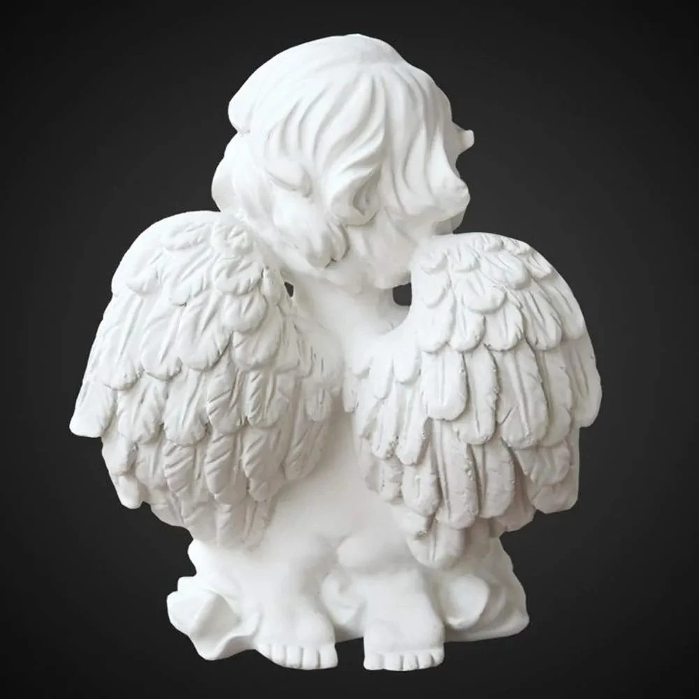 Kneeling Praying Cherubs Statue Resin Baby Angel Figurine