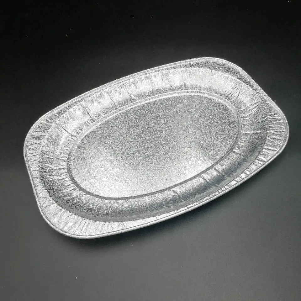 Estufa de cozedura em forma de caixa espessa Silver Air oval frita Folha de alumínio