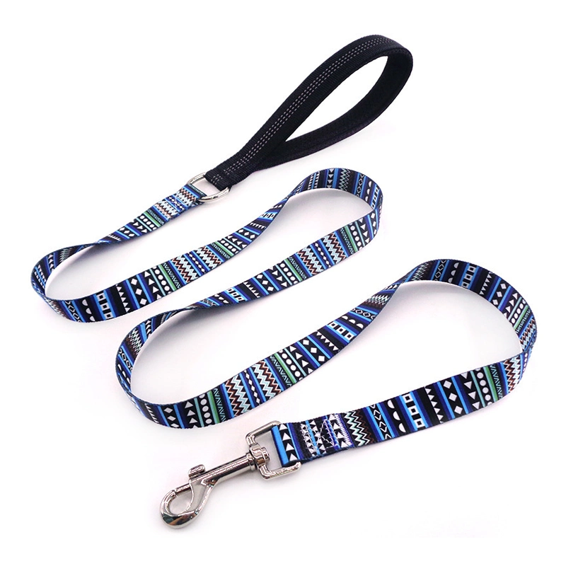 Waterproof Polyester Printed Pattern Pet Flat Rope Jogging Dog Cat Leashes Leads