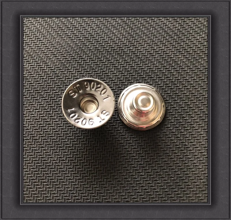 Middle Hole Shank Button with Engraved Logo and 2 Pin Kata