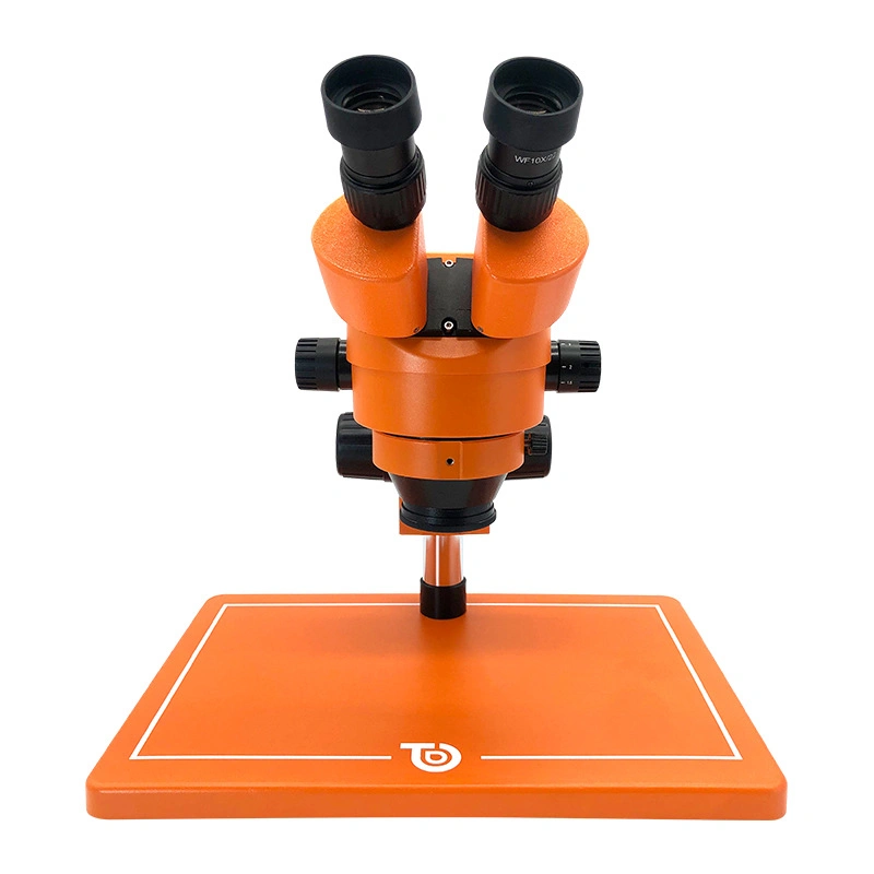 Foreign Trade Specialized Binocular Stereoscopic Microscope, Orange Adjustable, 7-45X Industrial Inspection and Maintenance Measurement Microscope