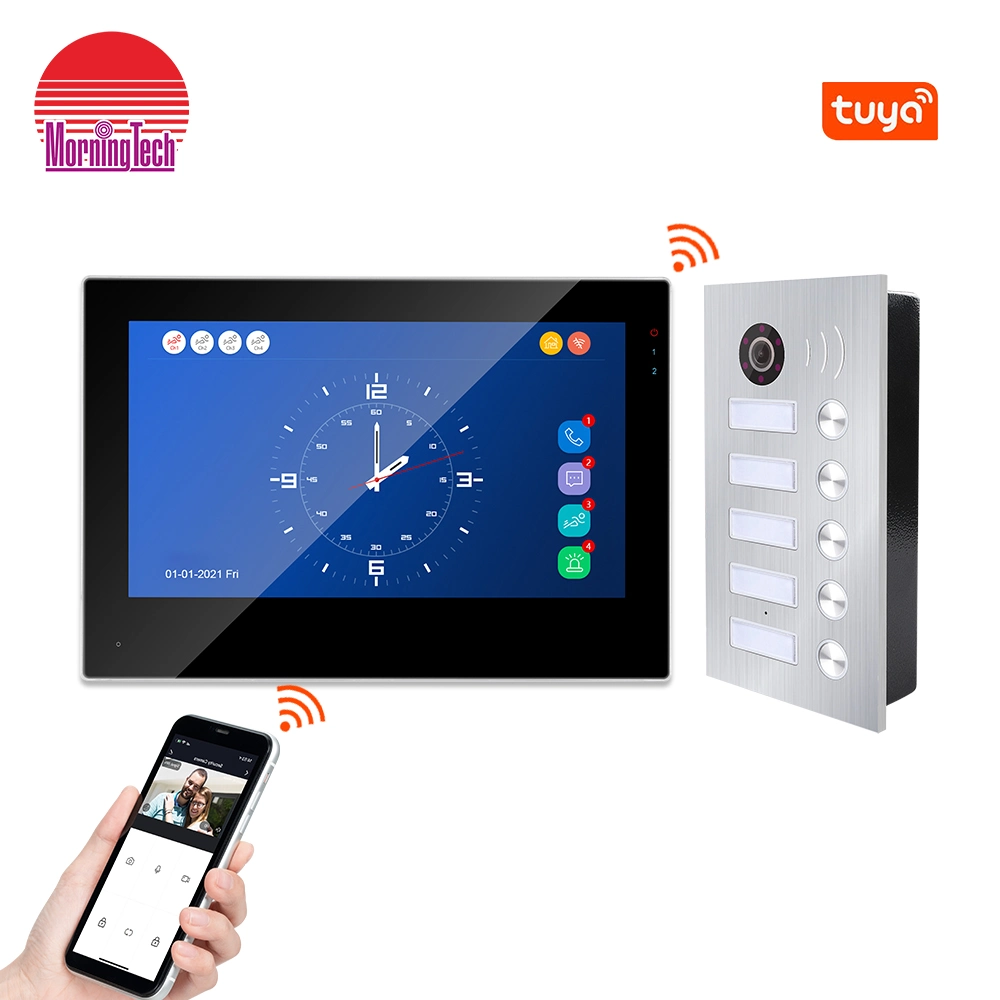 Smart Home WiFi 4 fios Vídeo porteiro Intercome Doorphone Flaire Sistema de campainha de Câmara de intercomunicador com Vídeo com Clear Night Vision