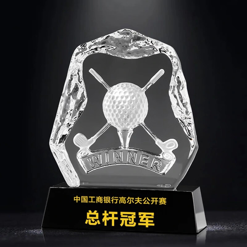 China Factory Design Custom Production Wholesale Sports Tournament Crystal Award Copa de Trofeo de Golf