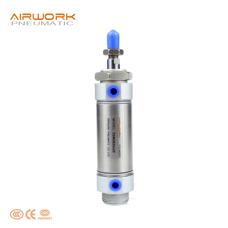 Cm2 Stainless Steel Mini Round Pneumatic Piston 25 mm Stroke Air Cylinder