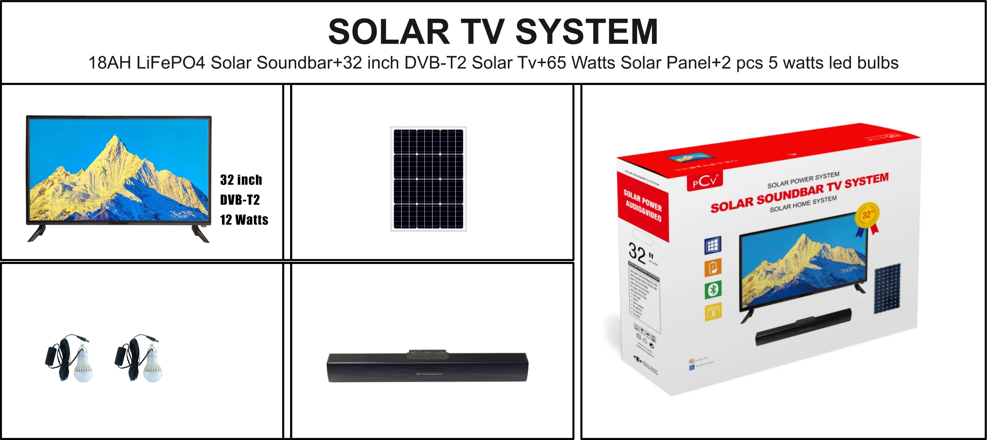 Solar Power System with Best 3D Surrounding Home Theater System Bass Box Bt2.0 Speaker Sound Bar Bluetooth for Phone