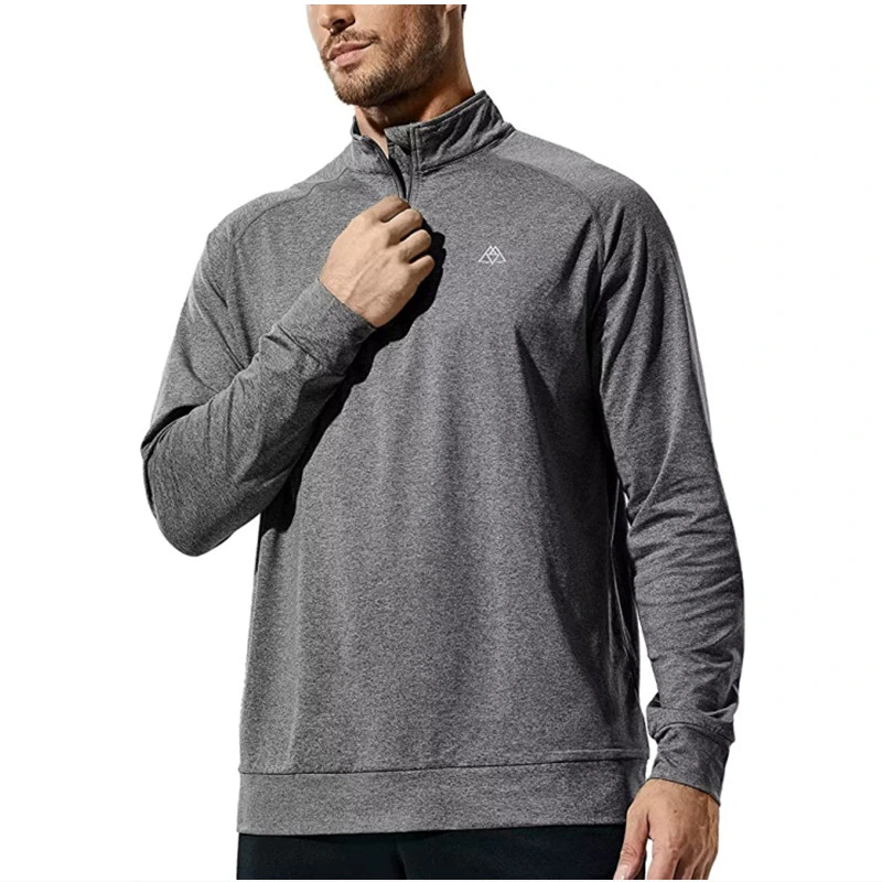 Outdoors Performance T-Shirt Men's Quarter Zip Tops Clothes Men T-Shirt