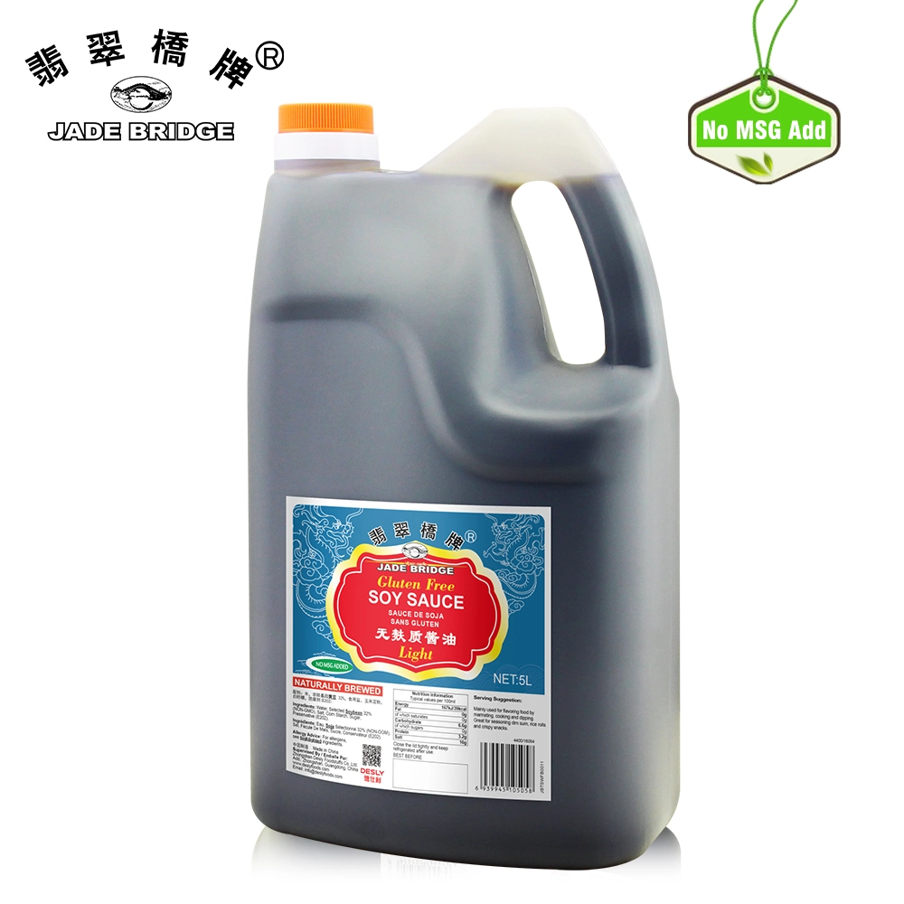 Chinese Manufacturer Glass Bottle Packing Bulk Wholesale/Supplier Jade Bridge 500 Ml Gluten Free Light Soy Sauce