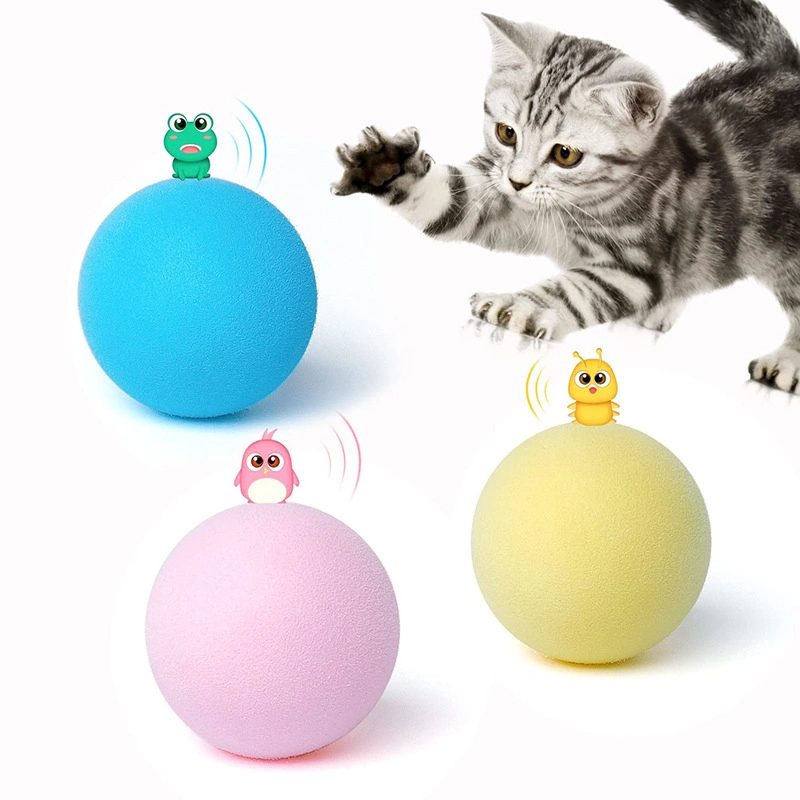 Catnip Gravity Plüsch Ball Vogelruf Frosch Relief Sound Ball Haustier-Katzenspielzeug