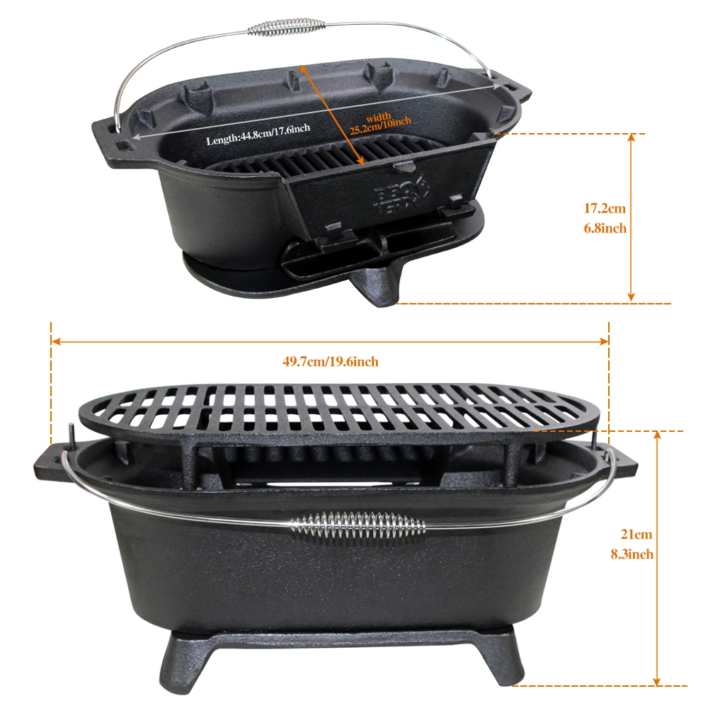 Cookwin al aire libre Camfogata fundición de hierro Charcoal Grill