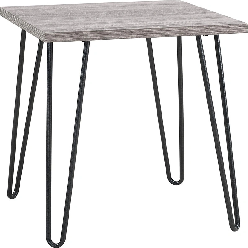 Wooden Side Table for Garden/Living Room with Metal Feet