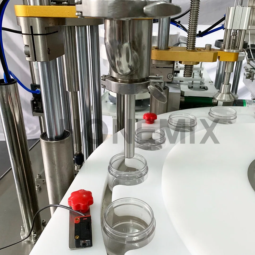 Hone Aloe Vera Gel Jar Bottle Rotary Filling Capping Line/ Automatic Filling Production Line Turn Table Bottle Collection