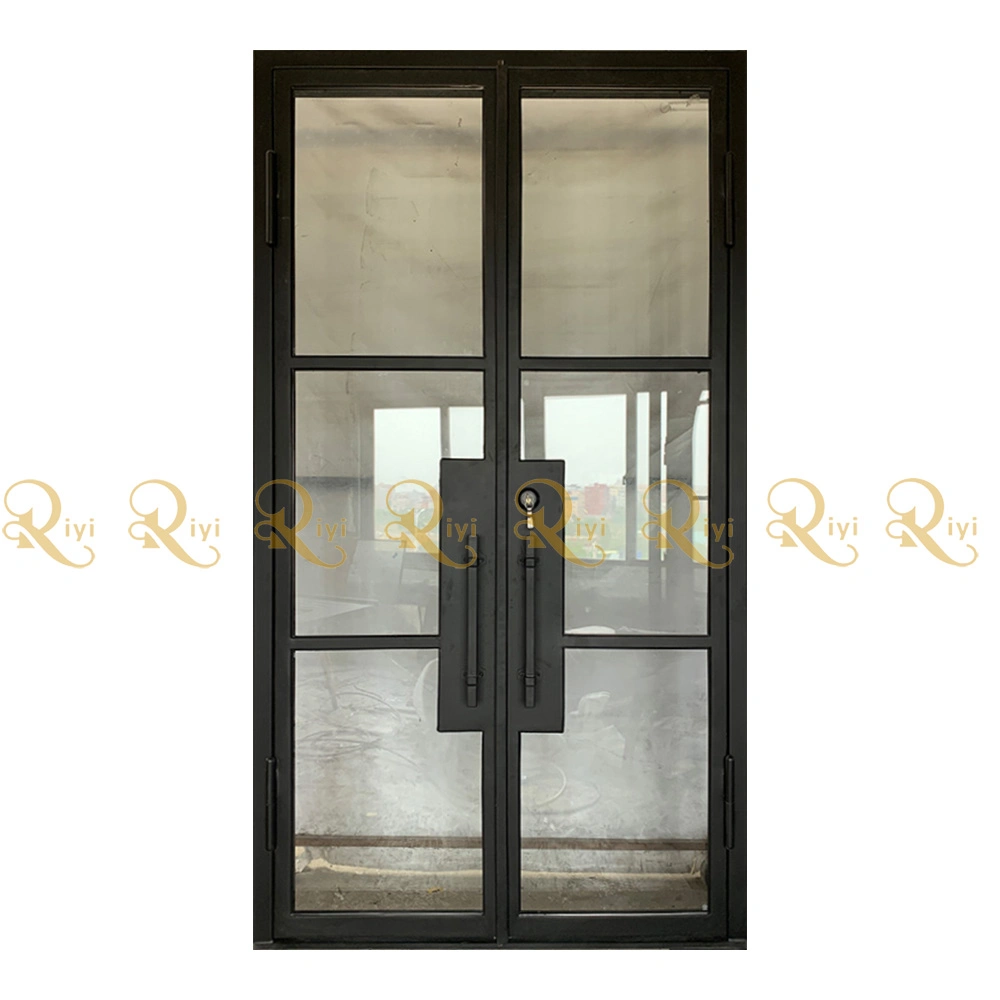 Exterior Entry Solid Glass Patio French Iron Door Made in China