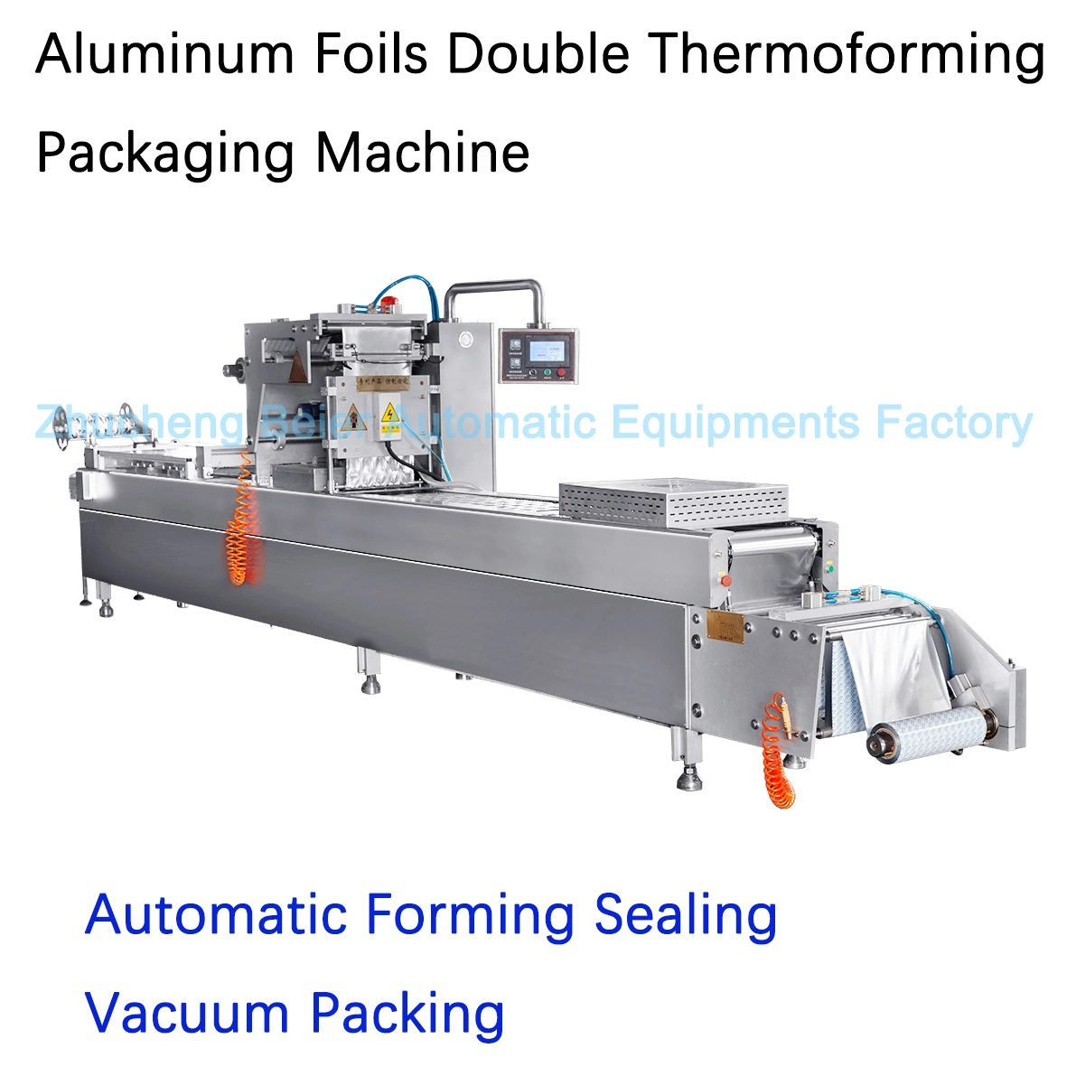Automatic Tray Making and Packing Machine with Vacuum or Nitrogen for Food/Meat