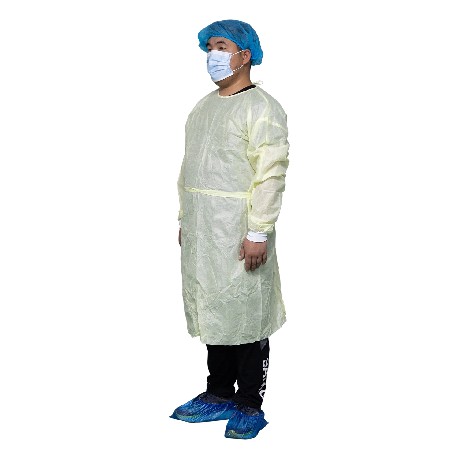 Blue Yellow Green Disposable SMS Non-Woven Isolation Gown Isolation Clothing