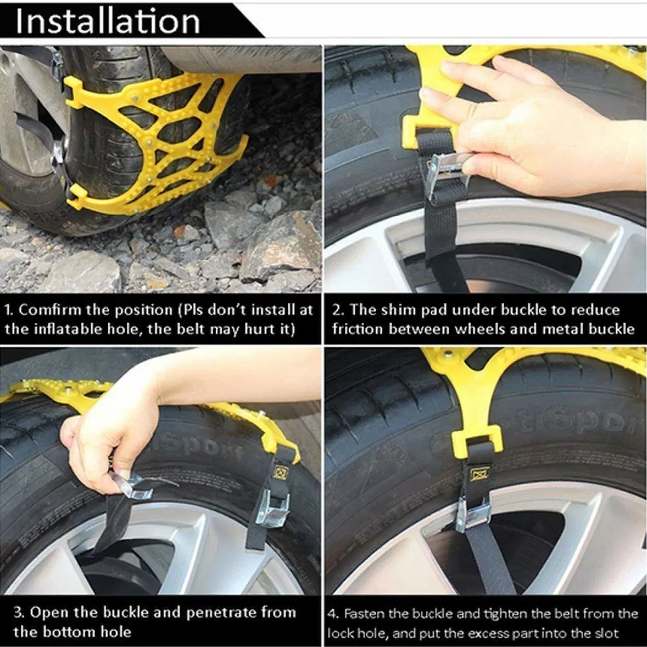 Car Accessory Emergency Tool Snow Chains Tire Traction