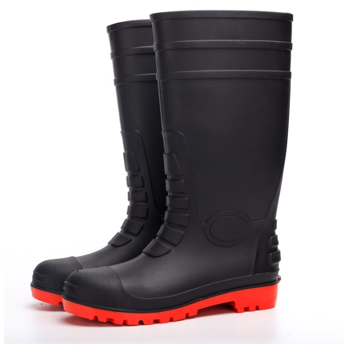 Male Non-Slip Rain Boots High-Tube Mining Shoes Anti-Smash Anti-Stab-Proof PVC Protective Rain Boots