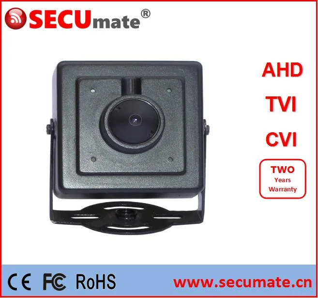 Secumate Mini Square Button Bank ATM Pinhole Lens Covert Ahd Cvi Tvi CVBS Camera CCTV Security HD Analog Ahd Tvi Cvi Coaxial Mini Surveillance Small Camera