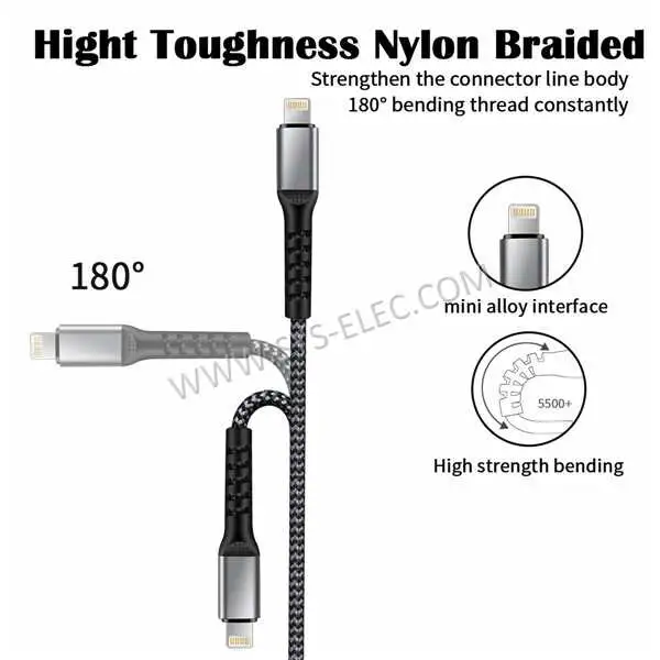 Mfi Certified Lightning Kabel USB Type C Data C94 8pin Fast Charge Cable for iPhone