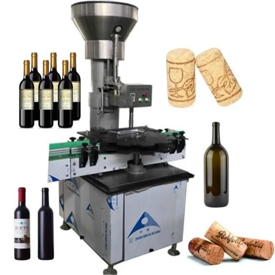 Vinho de vidro rotativo automático da garrafa plástica T tampa do vaso de cortiça prensa jar da rolha Capper Whisky Capping Machine1 - 2 conjuntos