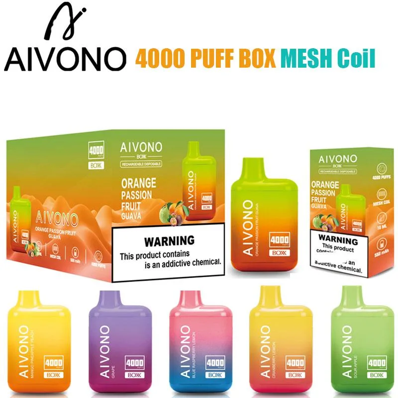 O objectivo do novo produto Aivono Boxx 4000 Baforadas Ecigarette Aivono descartáveis Vape Pod aceitável ODM/OEM
