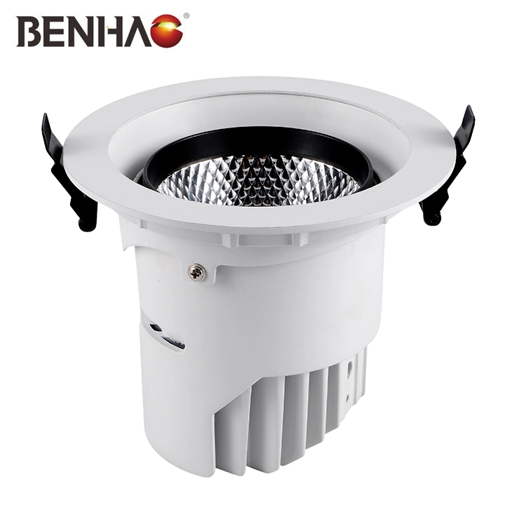 Ronda antirreflectante de alta potencia LED Downlight empotrable de techo blanco SMD LED Spotlight