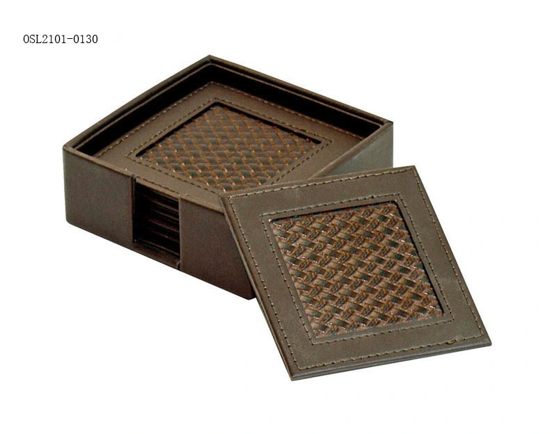 China Office Supplies Luxury Elegant Leather Cap Mat Desk Set