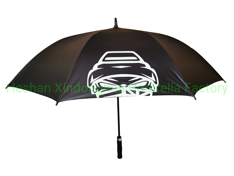 60 Inch Full Printing Strong Windproof Gentlemen Golf Umbrella with Black UV Coating Fabric (GOL-0030FA)