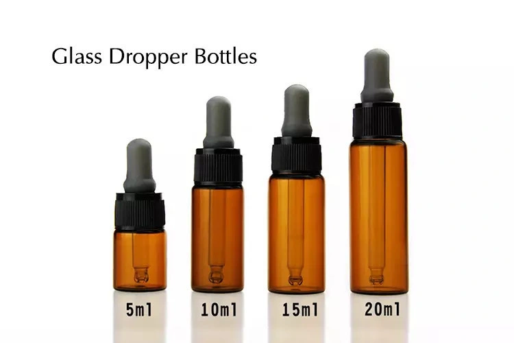 OEM Tawney Glass Travel Cosmetic Essential Oil Dropper Bottle