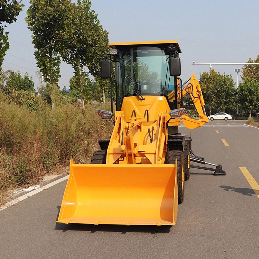 Fabricante Sdjg Mini-escavadora de rodas para escavadora de rodas 4X4 Back Hoe China Retroescavadora