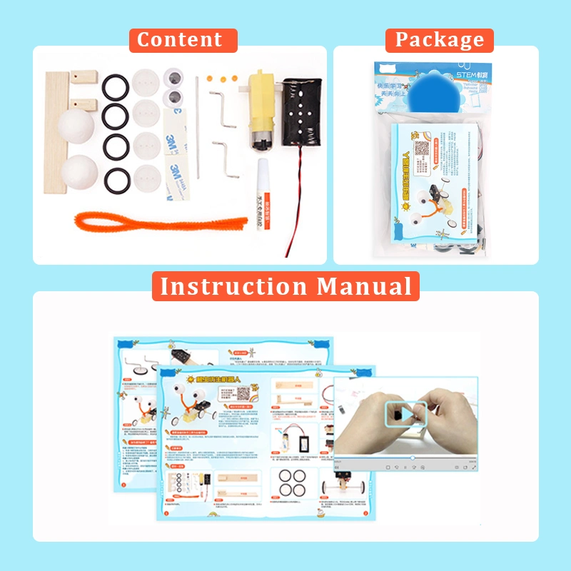 Manufacturer Hot Selling DIY Electric Wooden Bionic Robot Montessori Puzzle Science Toy