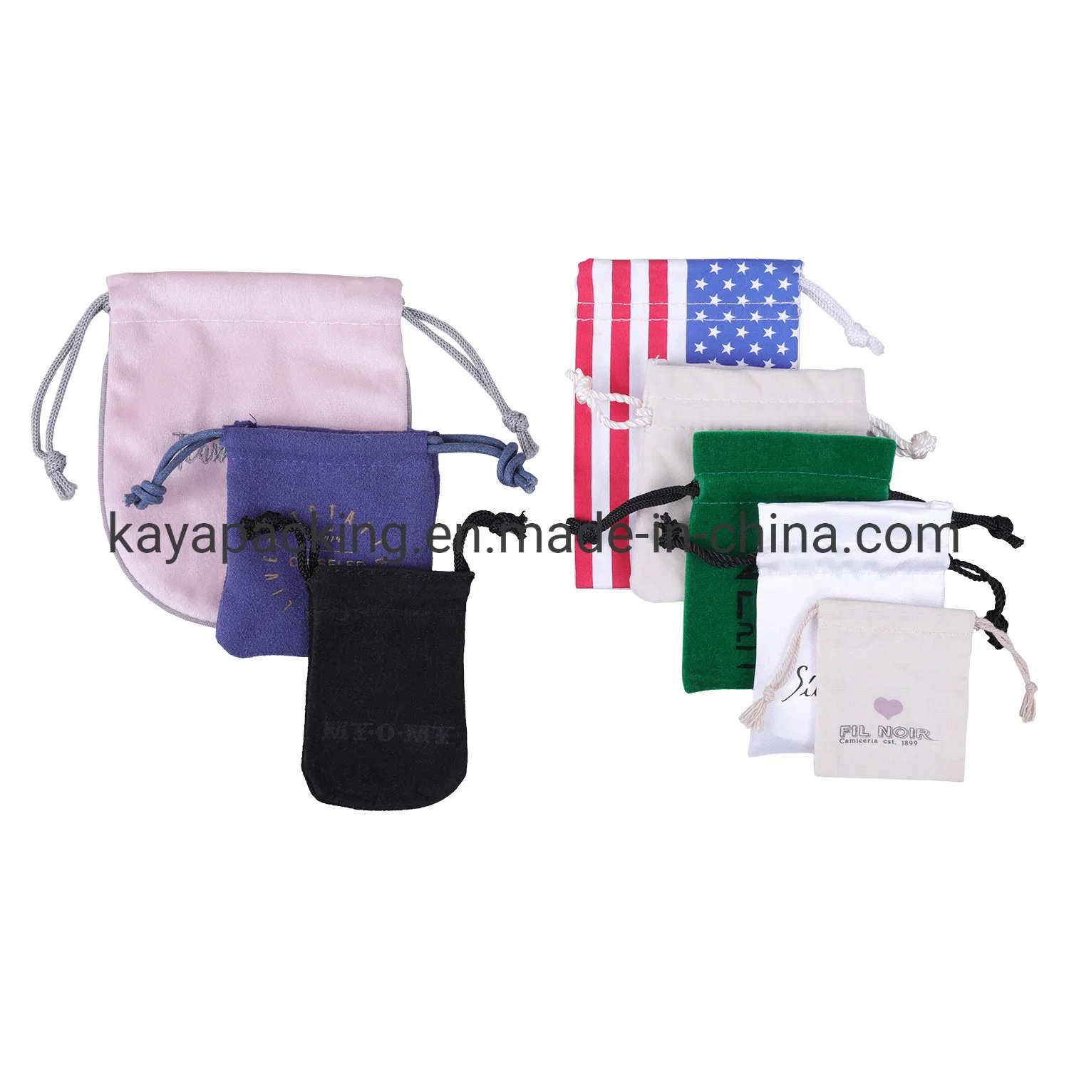 High quality/High cost performance  Drawstring Pouch Packaging Fabric Gift Velvet Bags Nylon Polyester Pouch Bags