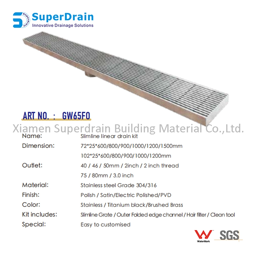 Stainless Steel 304 316 Gully Water Cover Linear Ditch Drain