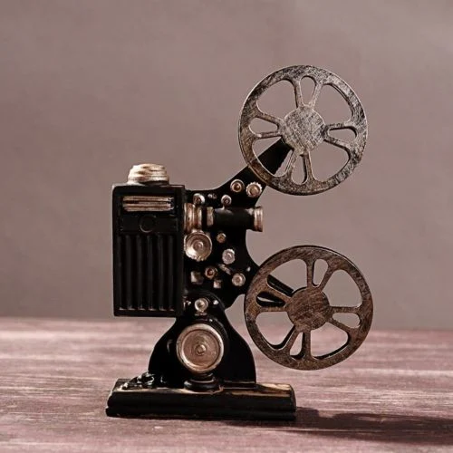 Proyector de películas de cine de resina Vintage figurita de Modelo de la decoración del hogar