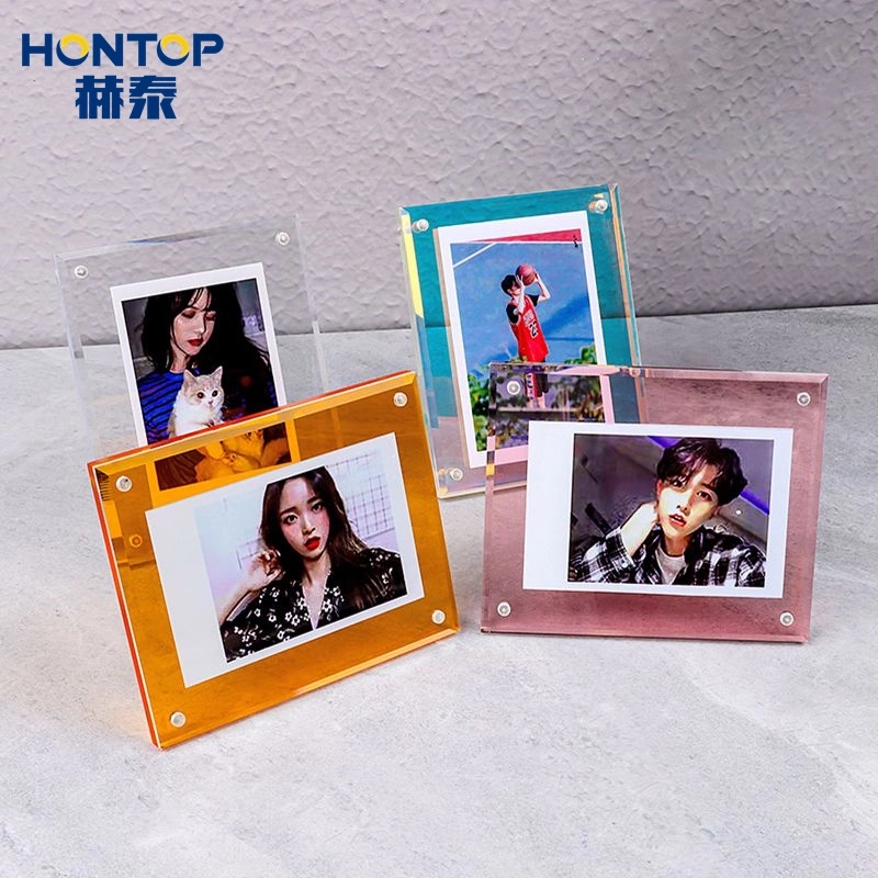 Wholesale/Supplier Colorful Transparent Promotion Elegant Classical Acrylic Memorabilia Frameless Crystal Photo Picture Frame